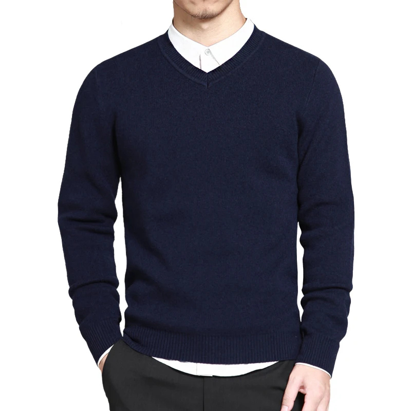 Elegant men's jumper with V-neck for style-conscious men