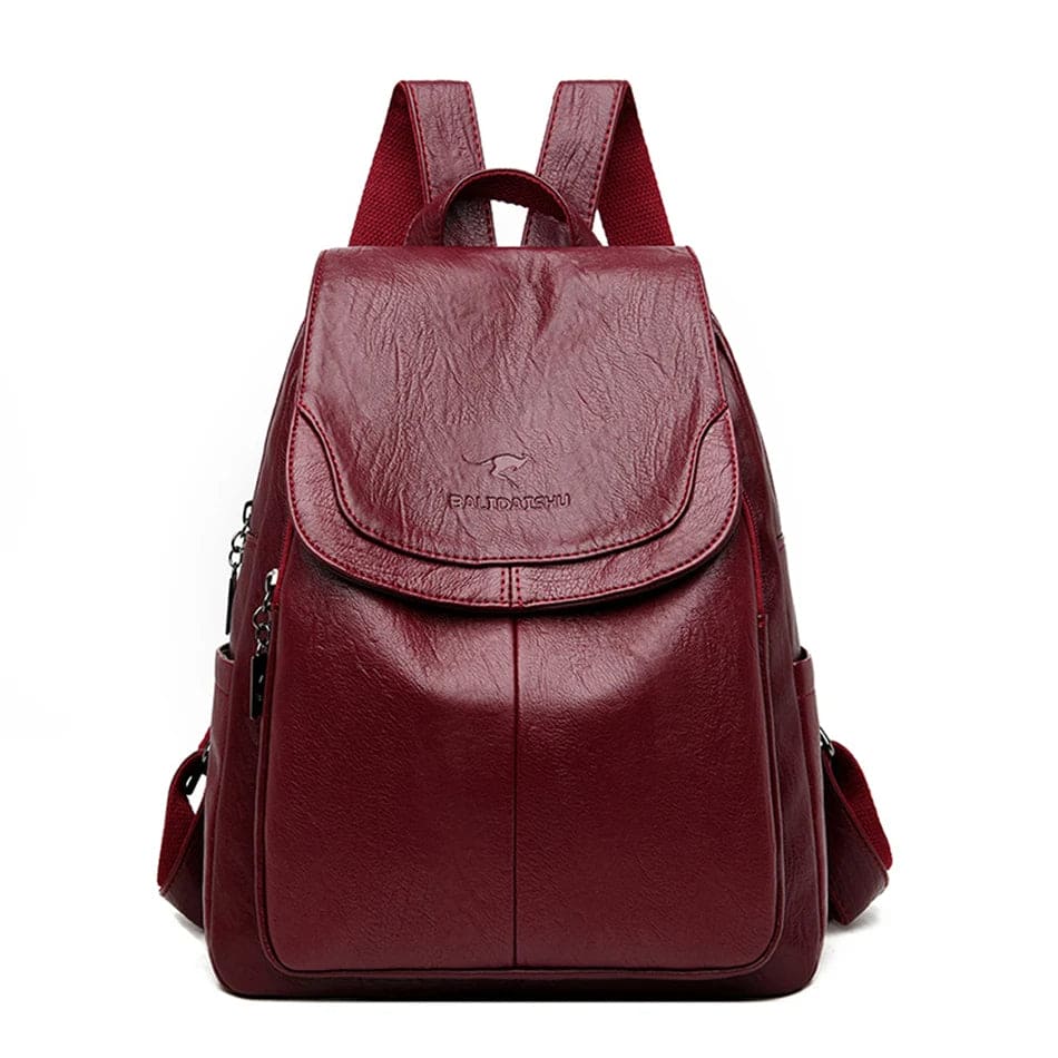 Women's - Leather Rucksack - Stylish & Practical Design - Durable & Trendy Backpack for Everyday Use