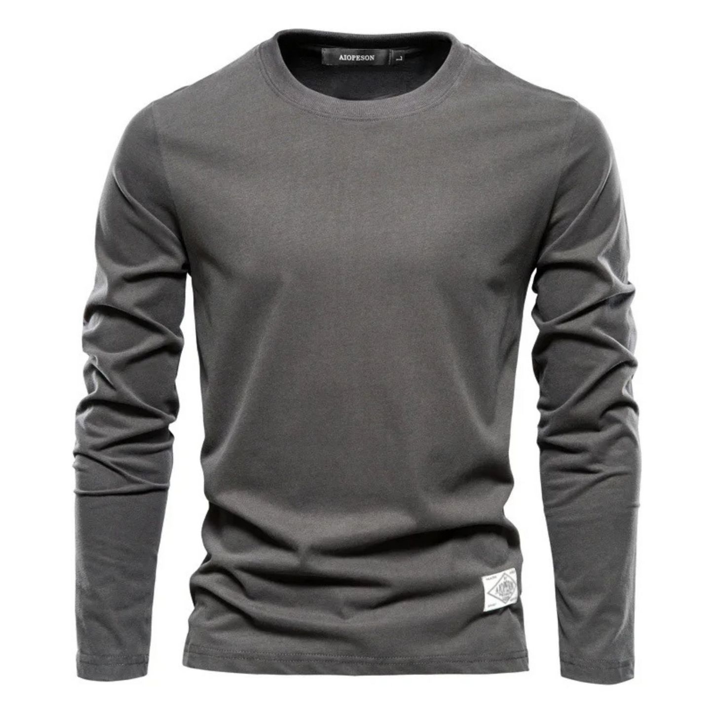 Men's Jumper with round neck, casual long sleeve cotton jumper