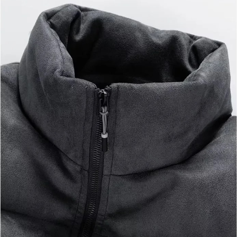 Puffer jacket with drawstring hem and front zip