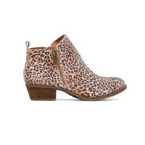 Ankle Boots with Low Heel and Vintage Finish