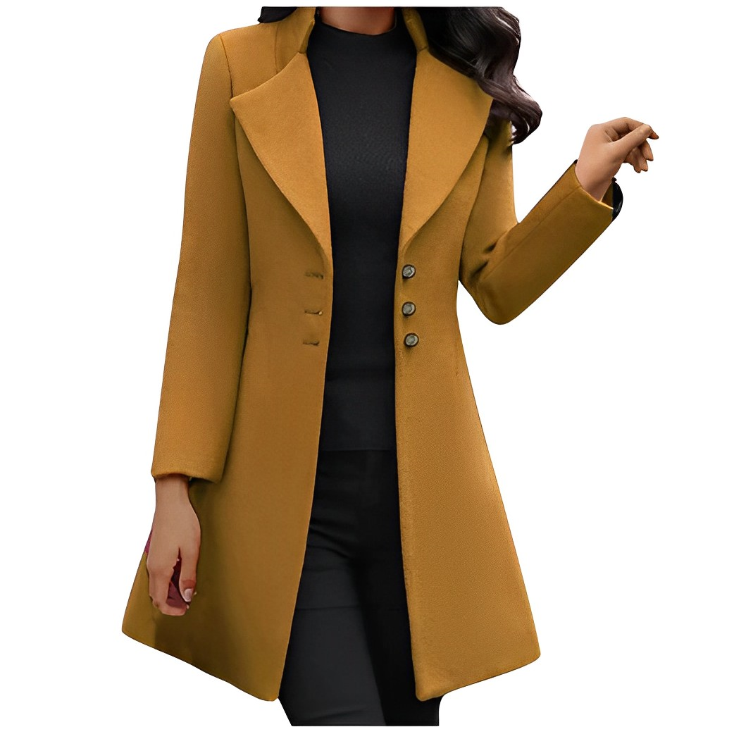 Women - Elegant Woollen Coat - Stylish & Warm - Fashionable Winter Outerwear