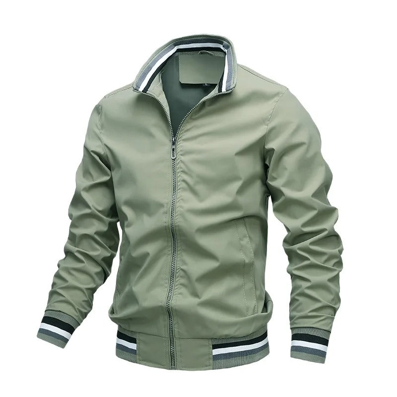 Sporty striped men's interim jacket