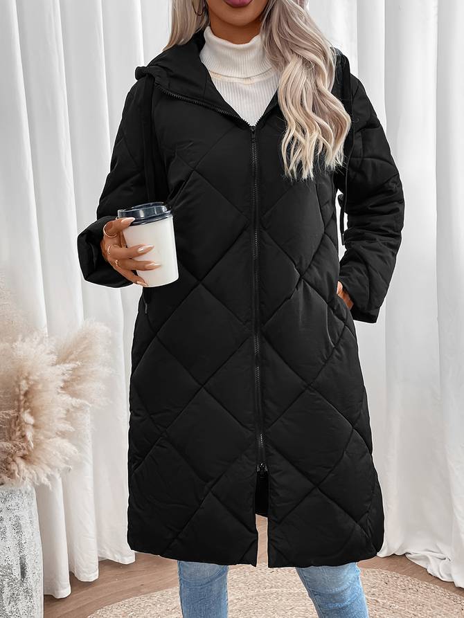 Winter coat with chequered pattern