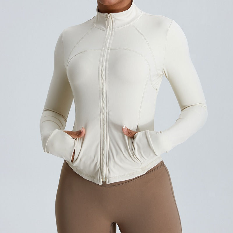 Tight fitting long sleeve yoga shirt