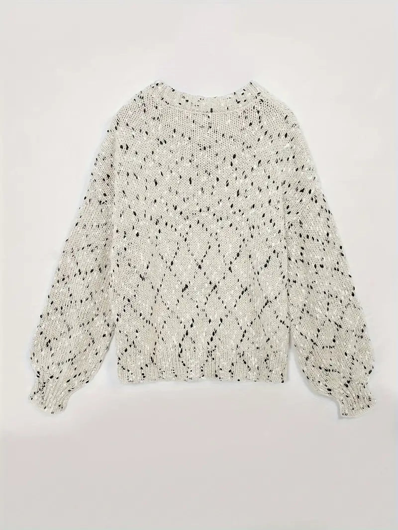 Knitted jumper with round neck