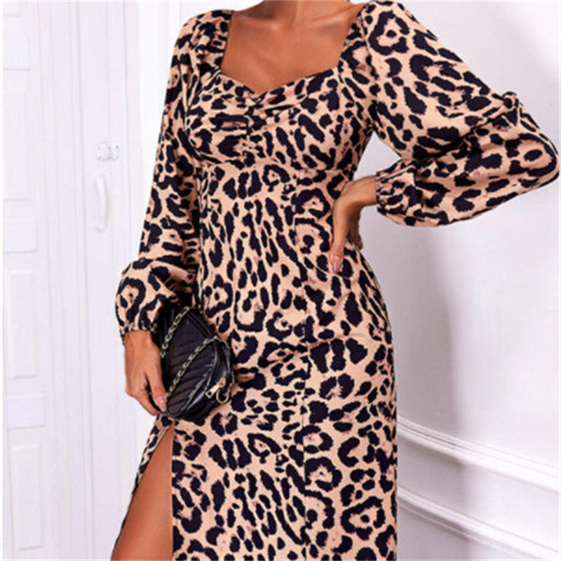 Long Sleeve Knee Length Elegant Split Dress