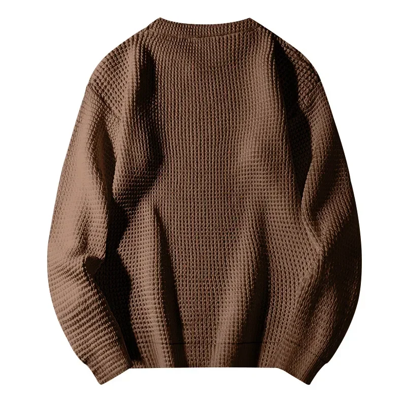 Textured round neck men's jumper for casual street style