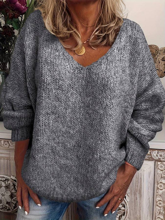 Oversized jumper with V-neck