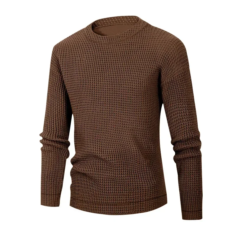 Textured round neck men's jumper for casual street style