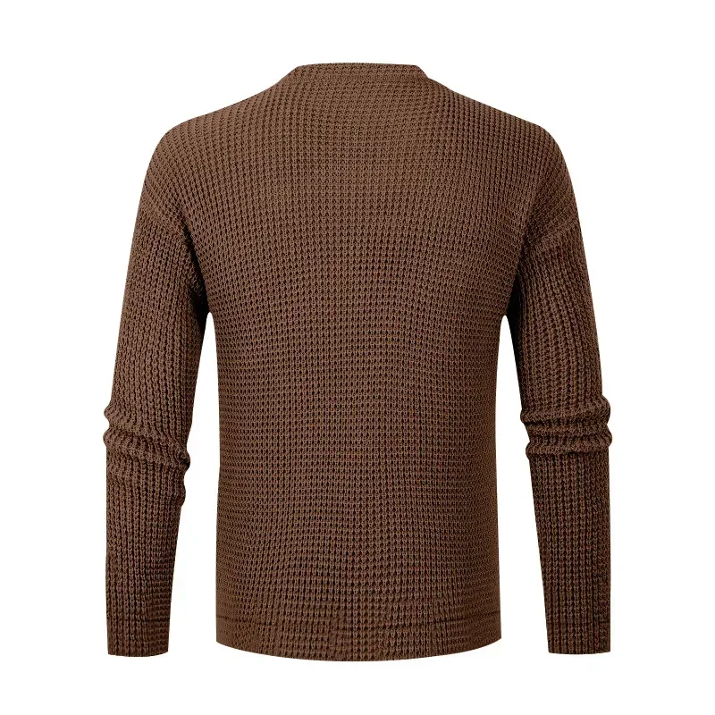 Textured round neck men's jumper for casual street style