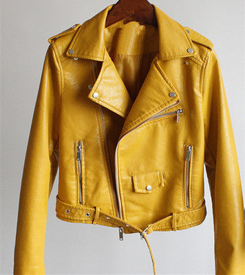 Women's Short Leather Jacket - Stylish Leather Design - Trendy Fashion - Perfect for Any Occasion