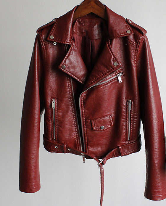 Women's Short Leather Jacket - Stylish Leather Design - Trendy Fashion - Perfect for Any Occasion