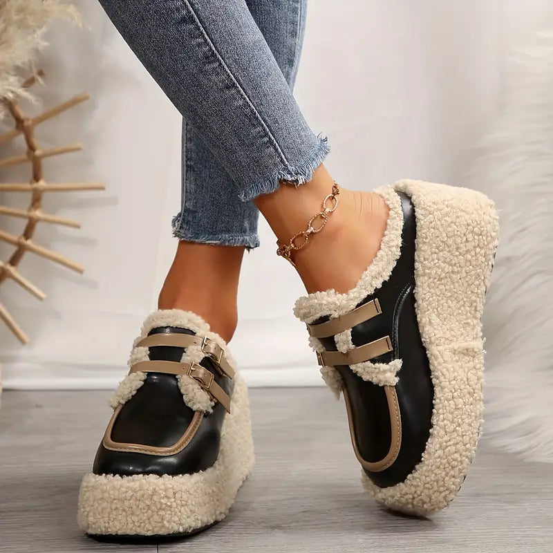 Women - Loafers - Wedge Heel with Chunky Sole - Stylish & Comfortable Footwear