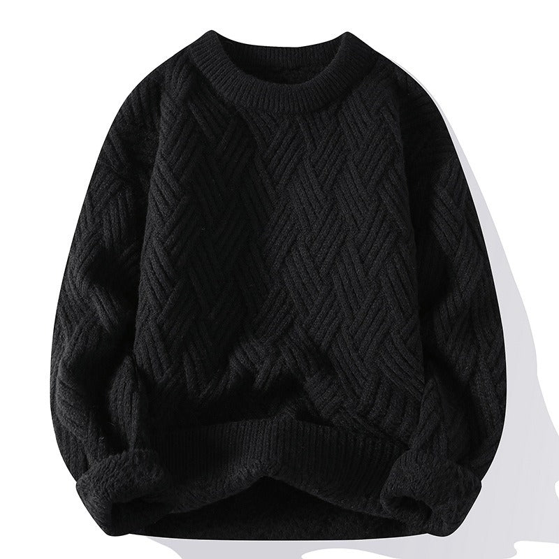 Men - Classic Thick Jumper - Cozy Knit Sweater - Ideal for Casual and Smart-Casual Style