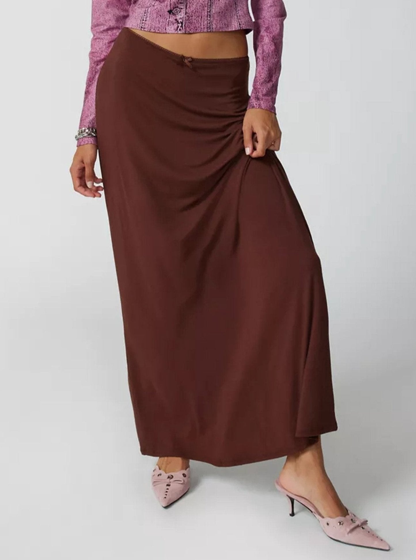 Women’s - Vintage Maxi Rok - Stijlvolle Rechte Pasvorm - Bohemian Chic Lange Rok