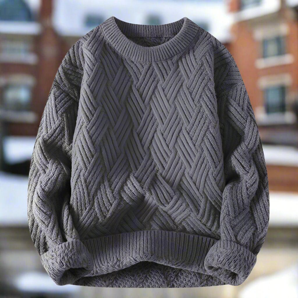 Men - Classic Thick Jumper - Cozy Knit Sweater - Ideal for Casual and Smart-Casual Style