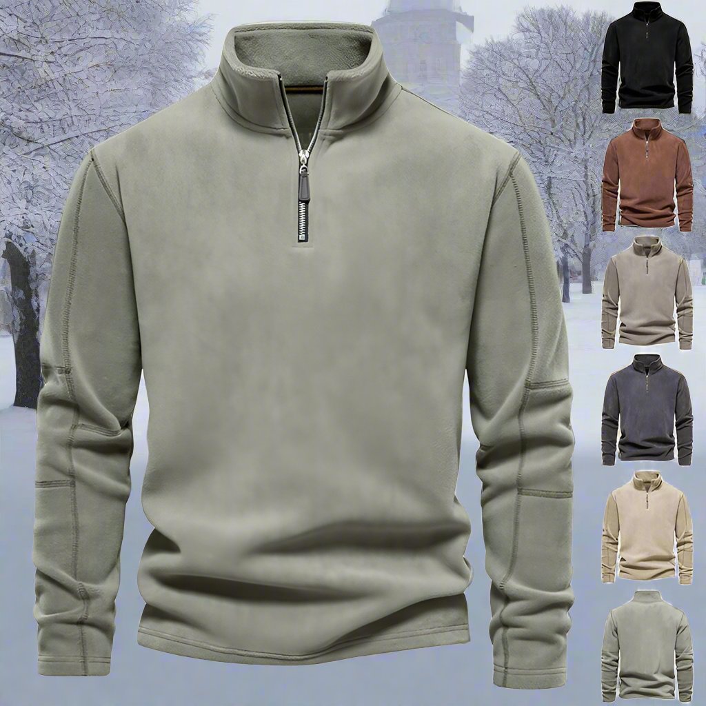 Men - Fleece Zip-Up Jumper - Comfortable and Stylish Winter Layer - Perfect for Cold Weather