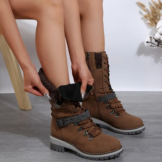 trendy winter boots with medium calf length