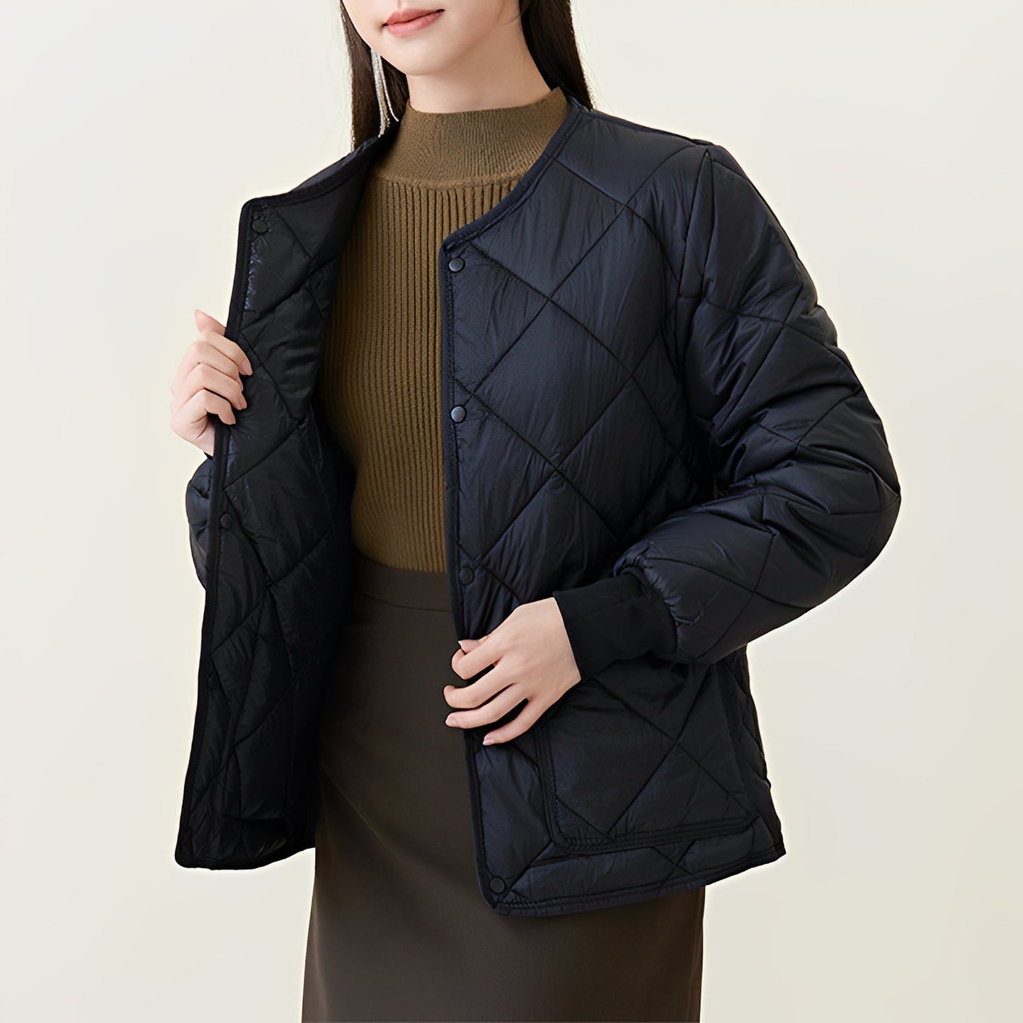 Women’s Winter Coat - Round Neck, Warm & Stylish - Perfect for Cold Weather