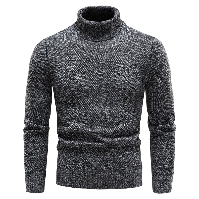 Warm turtleneck jumper with melange effect