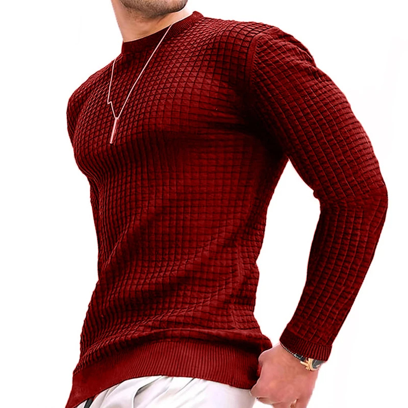 Slim fit men's jumper with structured design for modern men