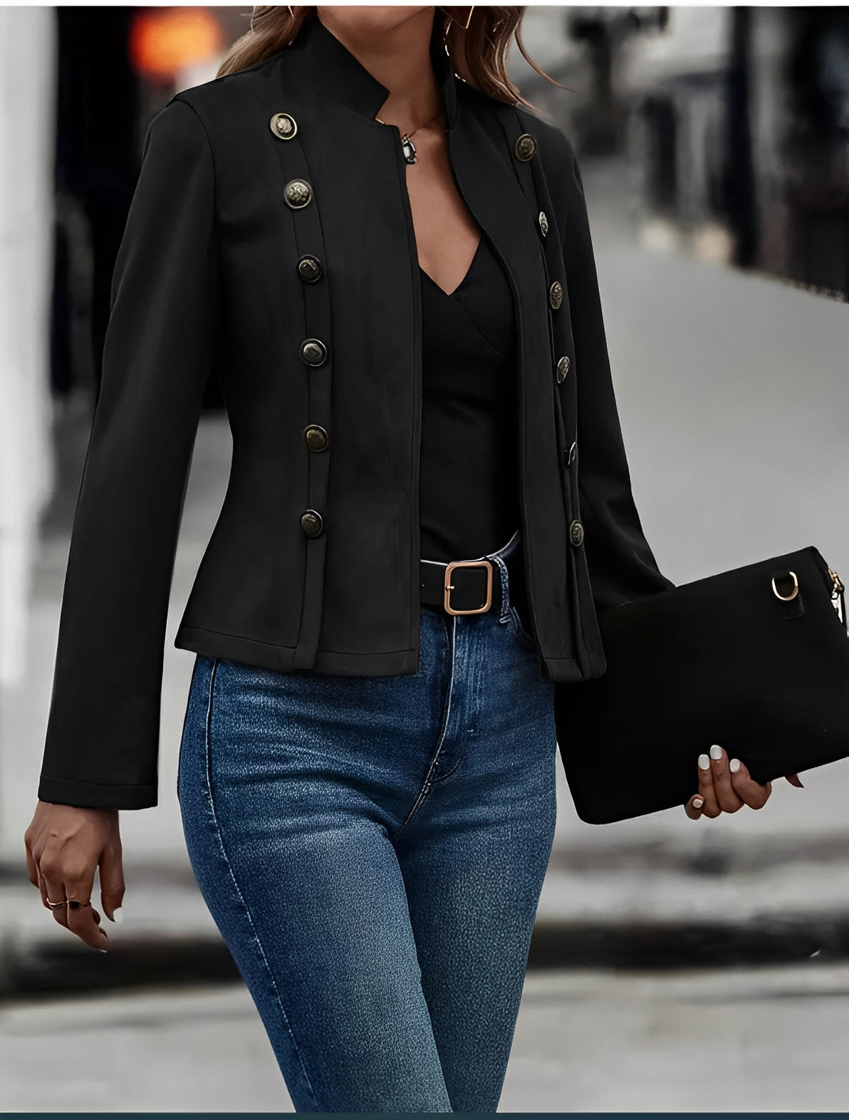 Women - Double-Breasted Coat - Short & Stylish - Versatile Outerwear for Every Occasion