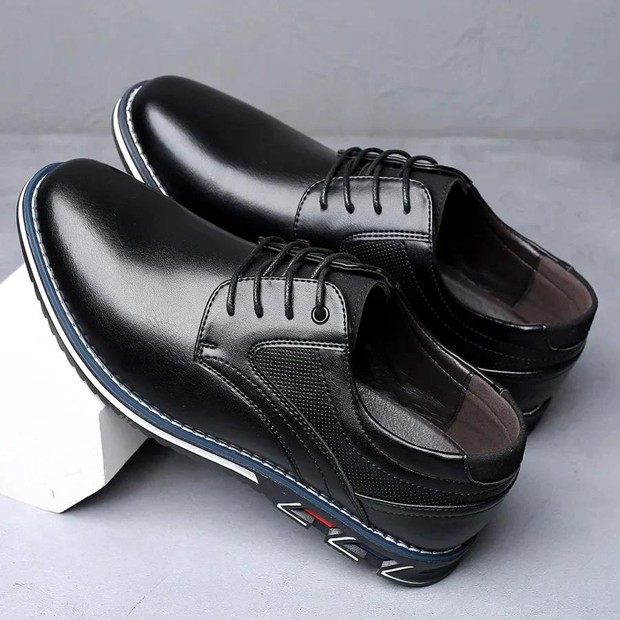 Elegant men's business shoes with laces and non-slip sole