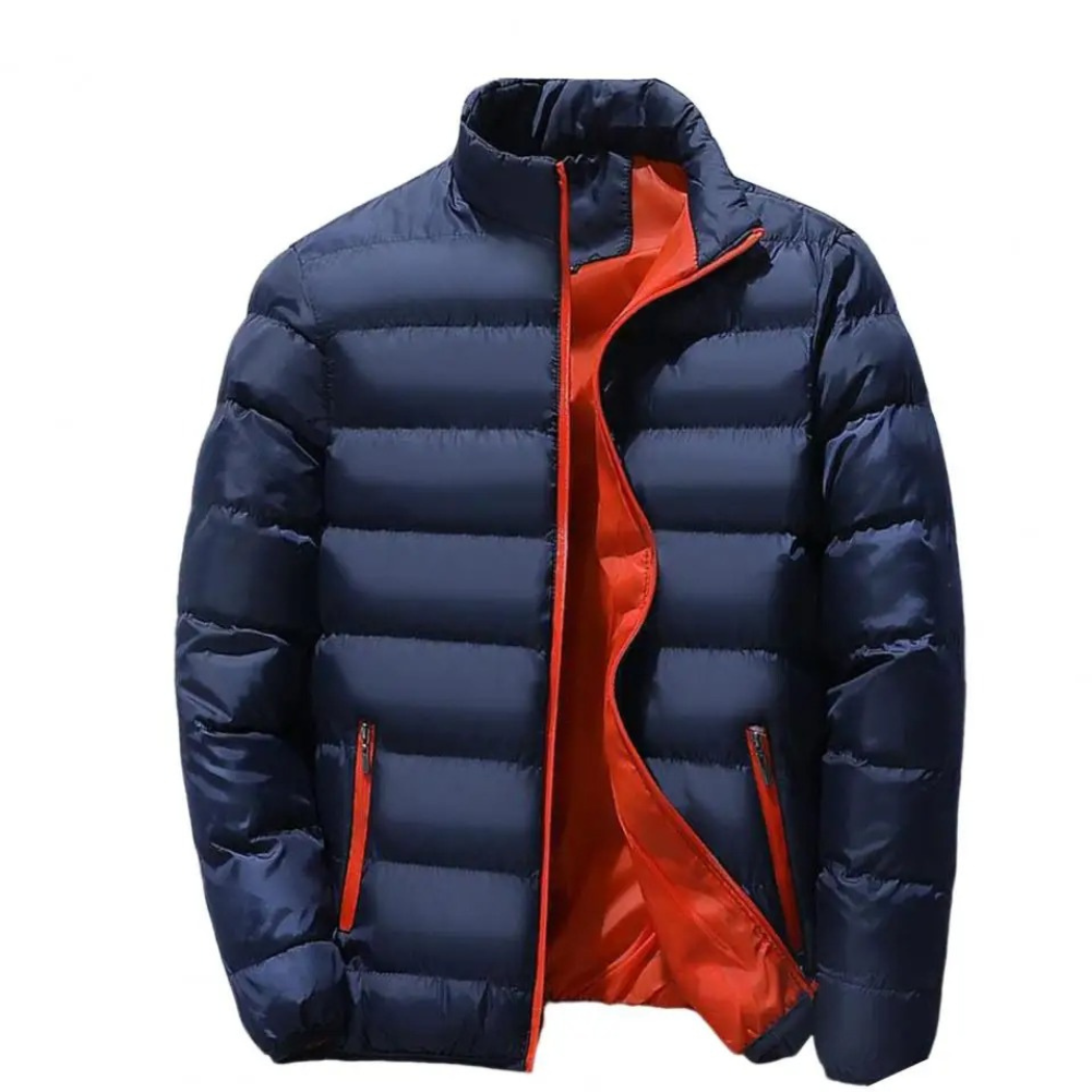 Men's puffer jacket with insulation and side pockets