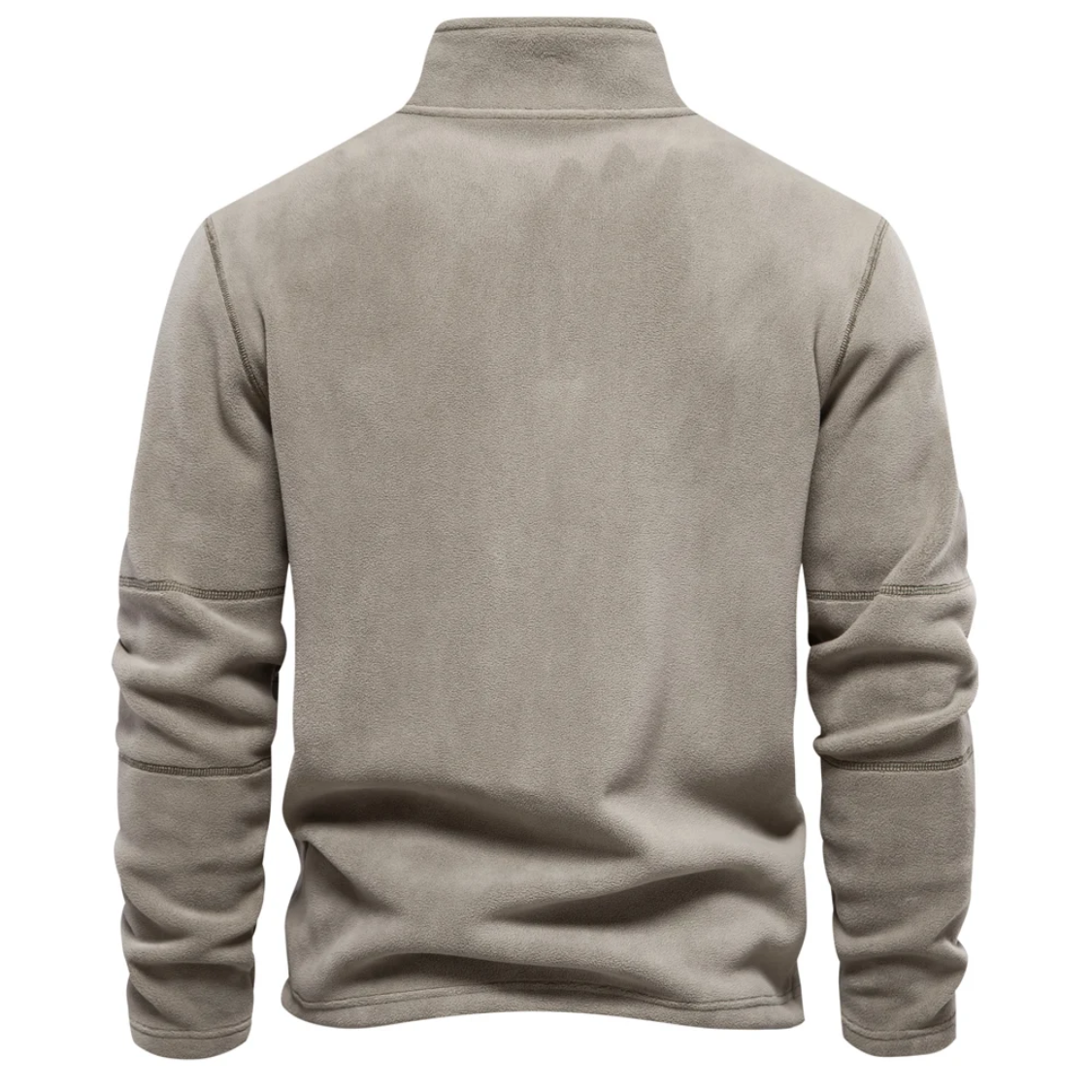 Fleece pullover with zip and stand-up collar