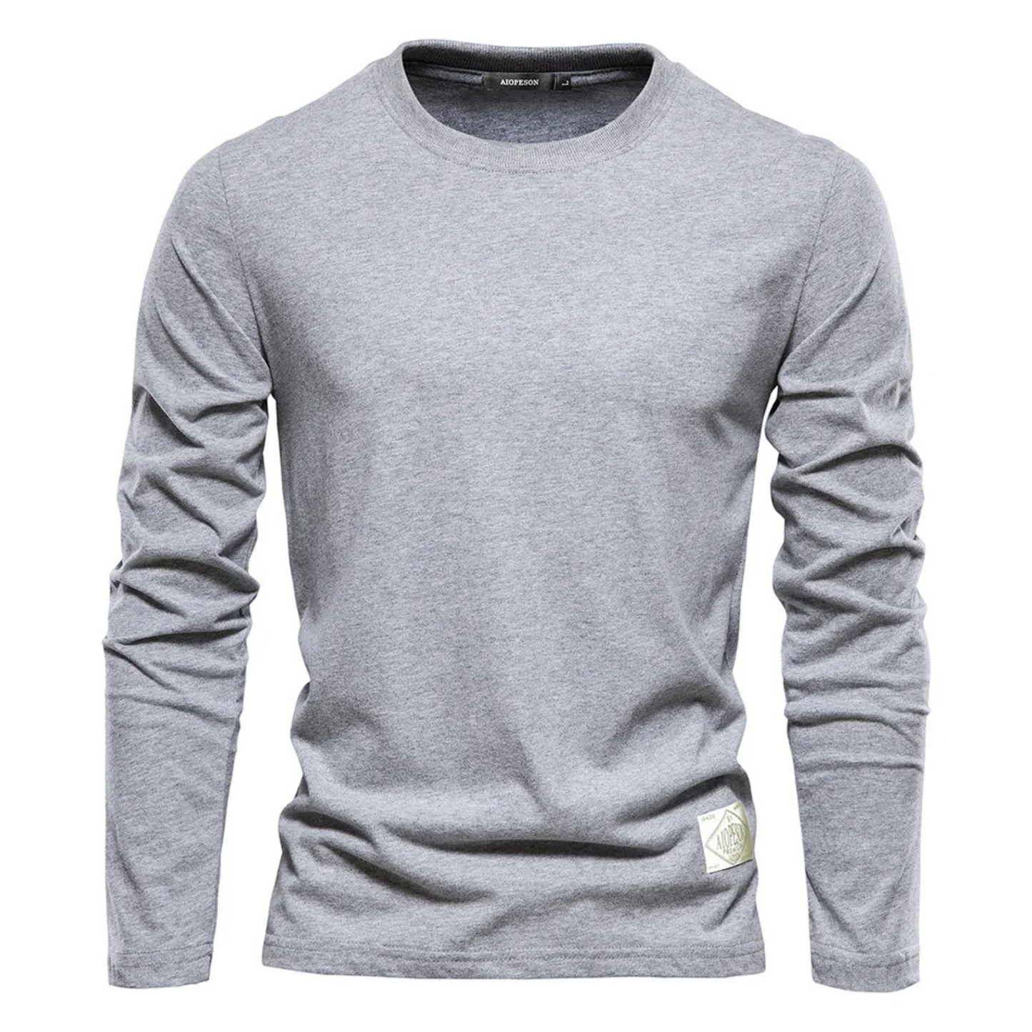 Men's Jumper with round neck, casual long sleeve cotton jumper