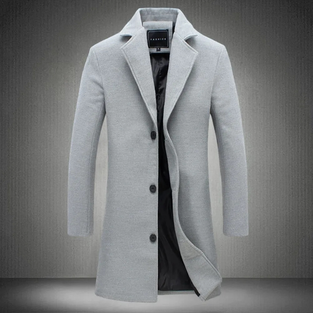 Classic wool coat with slim-fit cut