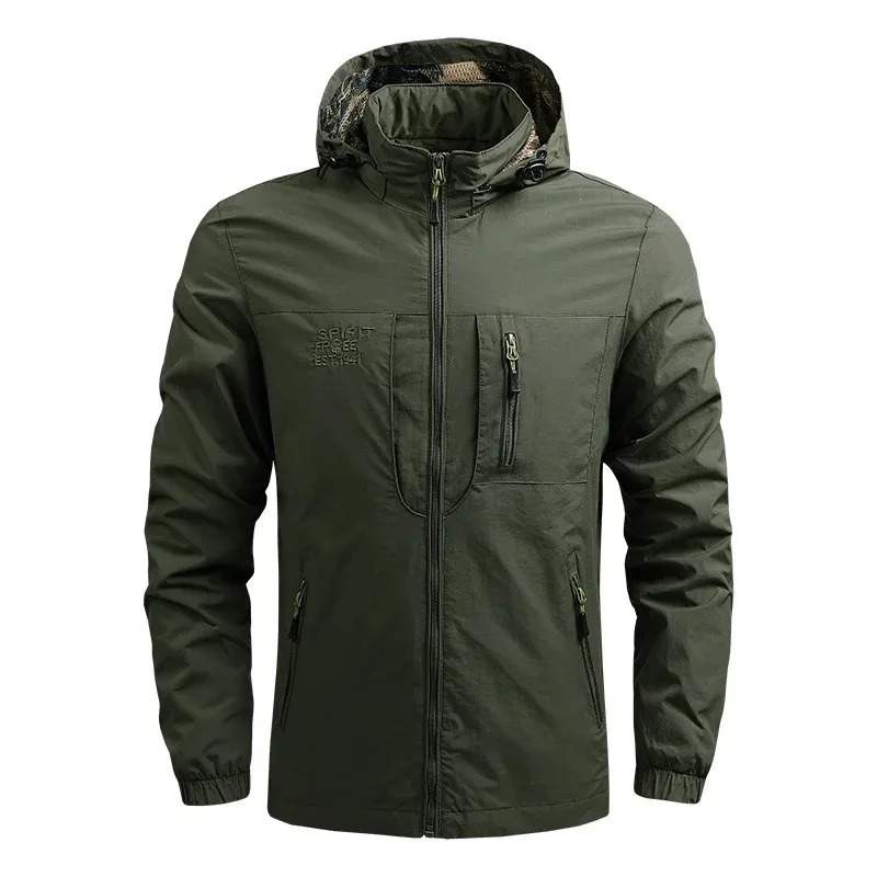 Men's lightweight parka jacket with waterproof zip