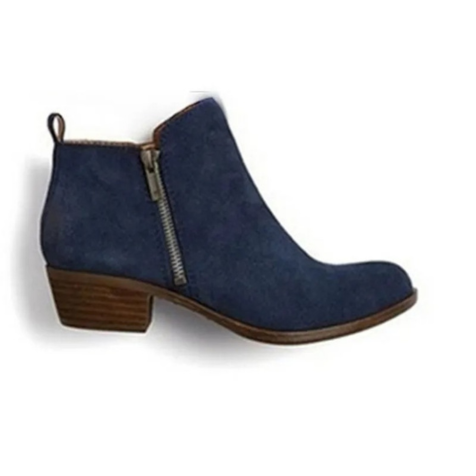 Ankle Boots with Low Heel and Vintage Finish