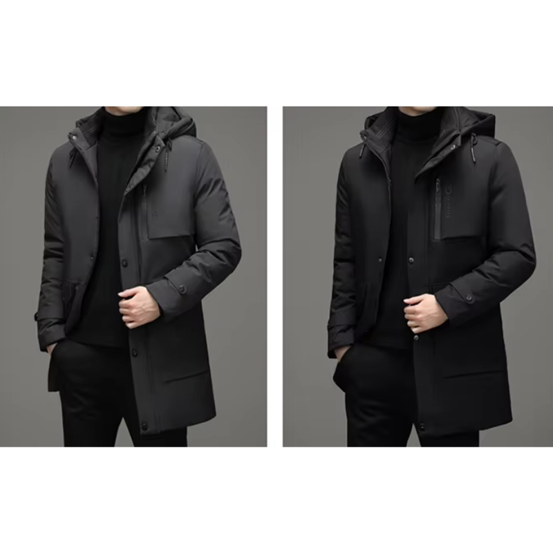 Winter jacket with hood and zip pockets