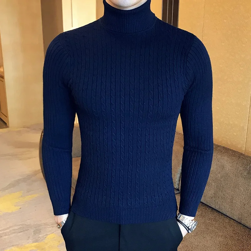 Knitted turtleneck jumper men