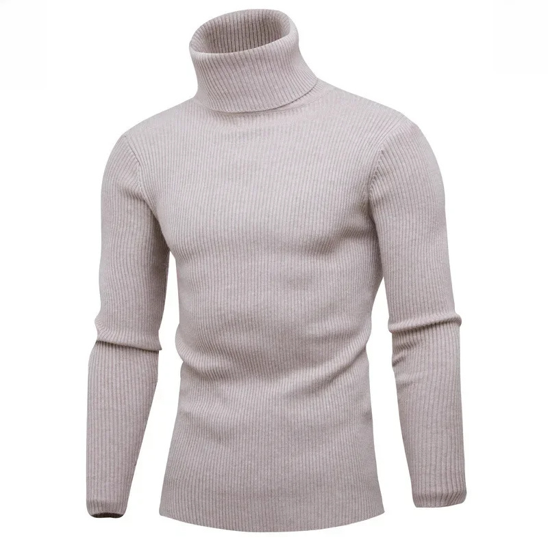 Fashionable turtleneck jumper with rib knit design