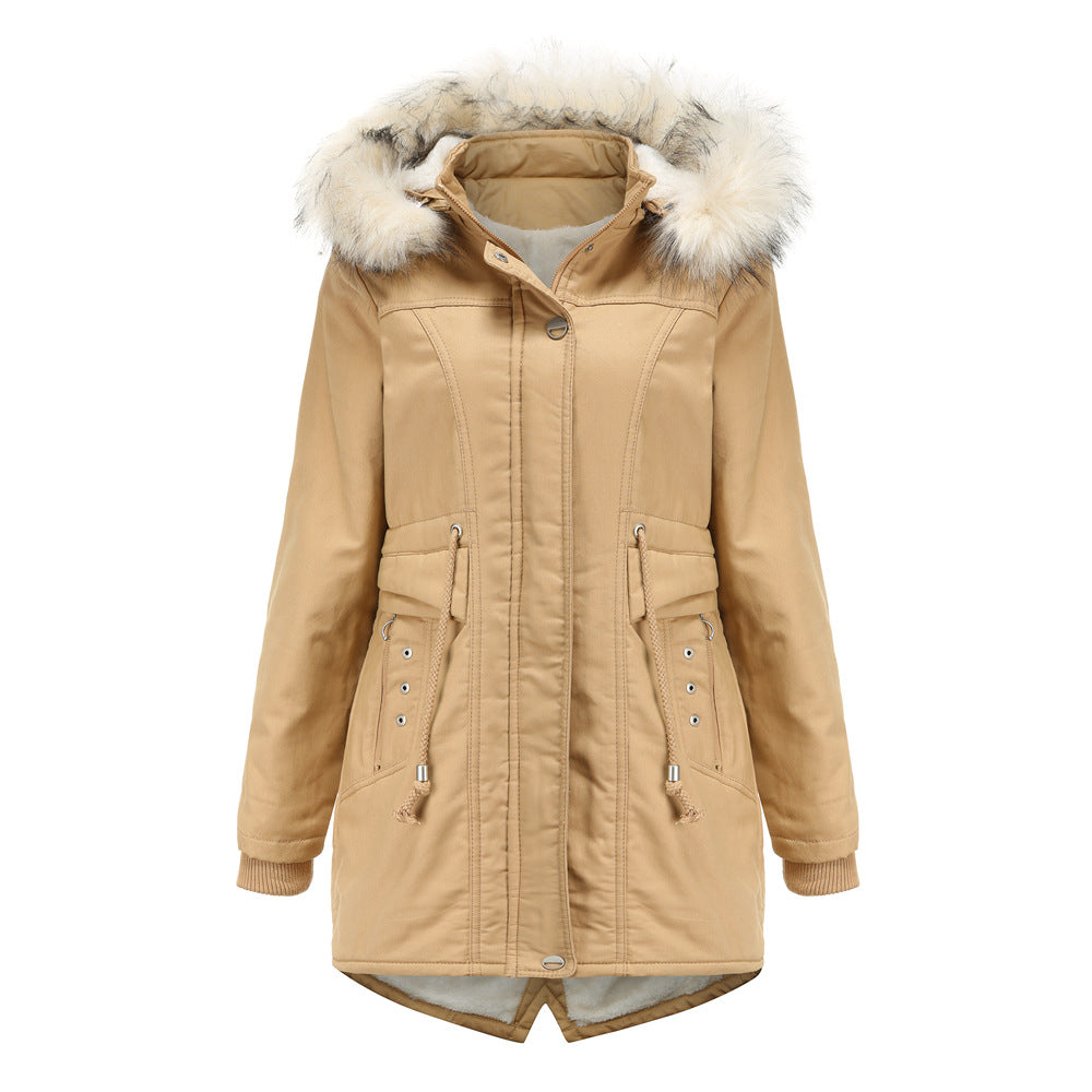 Women - Winter Jacket - Detachable Fur Hood - Cozy & Stylish Cold Weather Outerwear