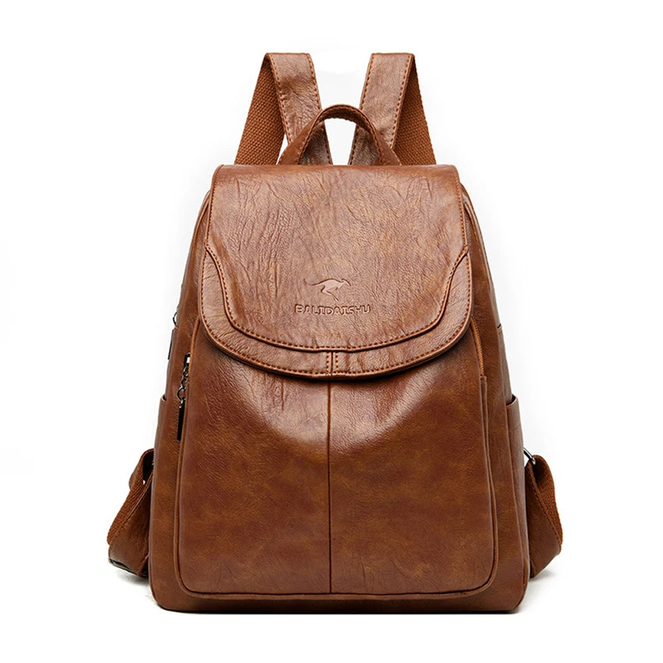 Women's - Leather Rucksack - Stylish & Practical Design - Durable & Trendy Backpack for Everyday Use