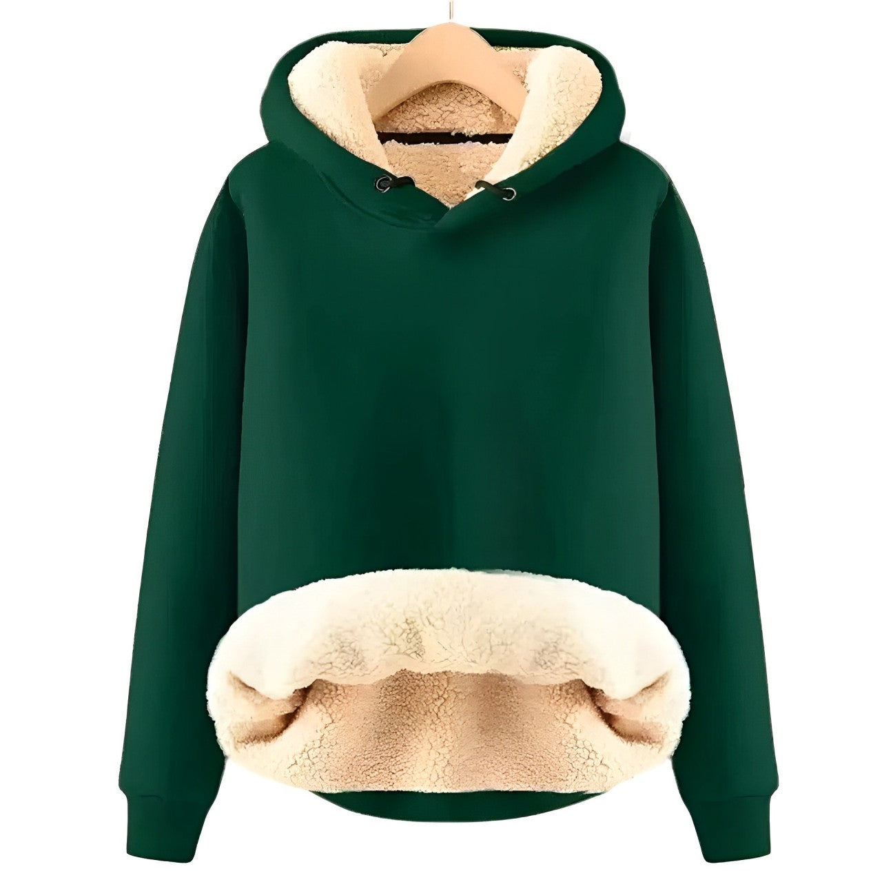 Fluffy sherpa fleece jacket with hood