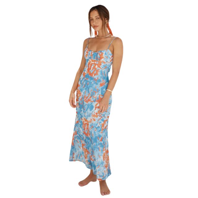 Flowing maxi dress with floral pattern