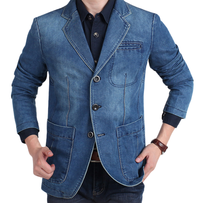 Men's denim blazer jacket