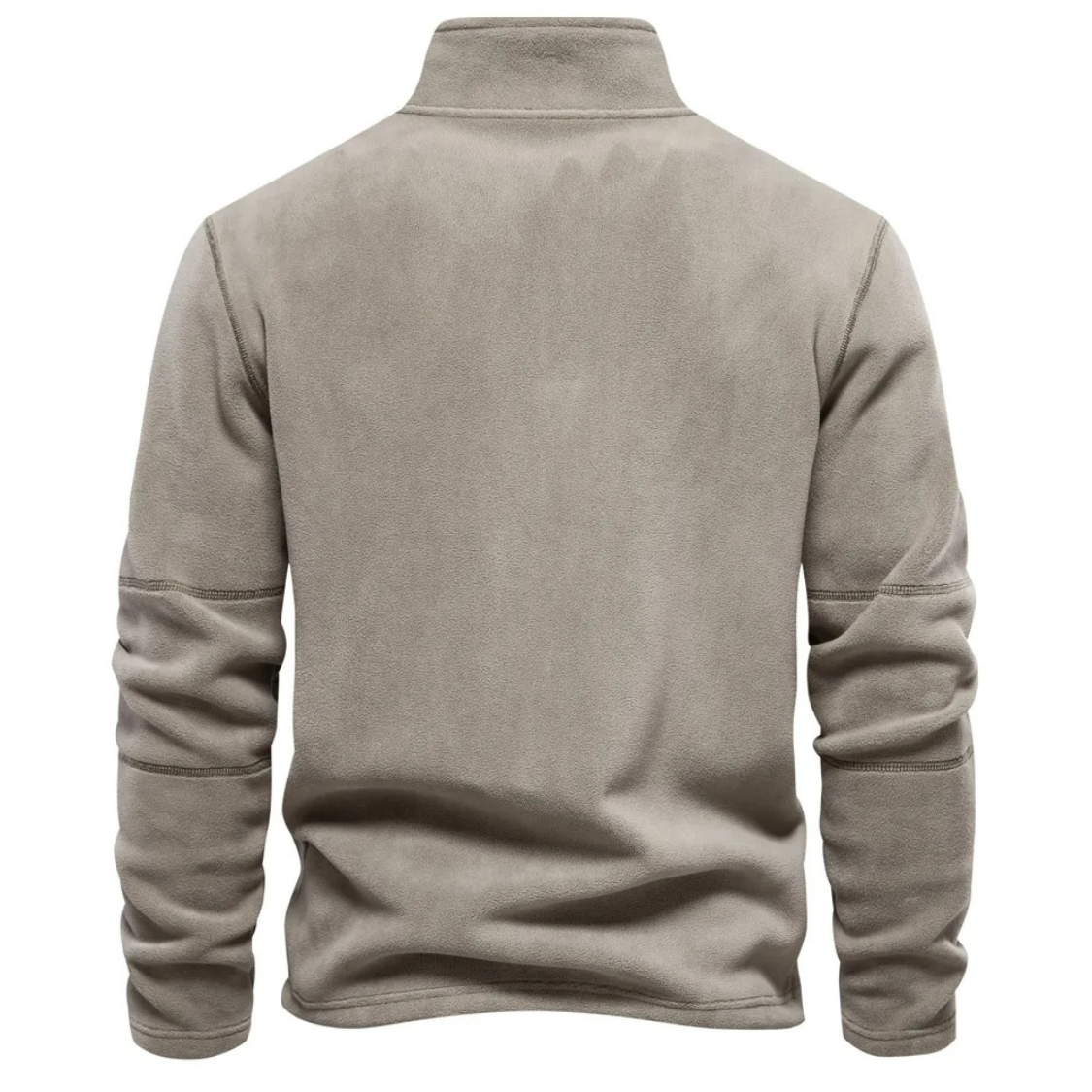 Comfortable fleece pullover with zip and stand-up collar