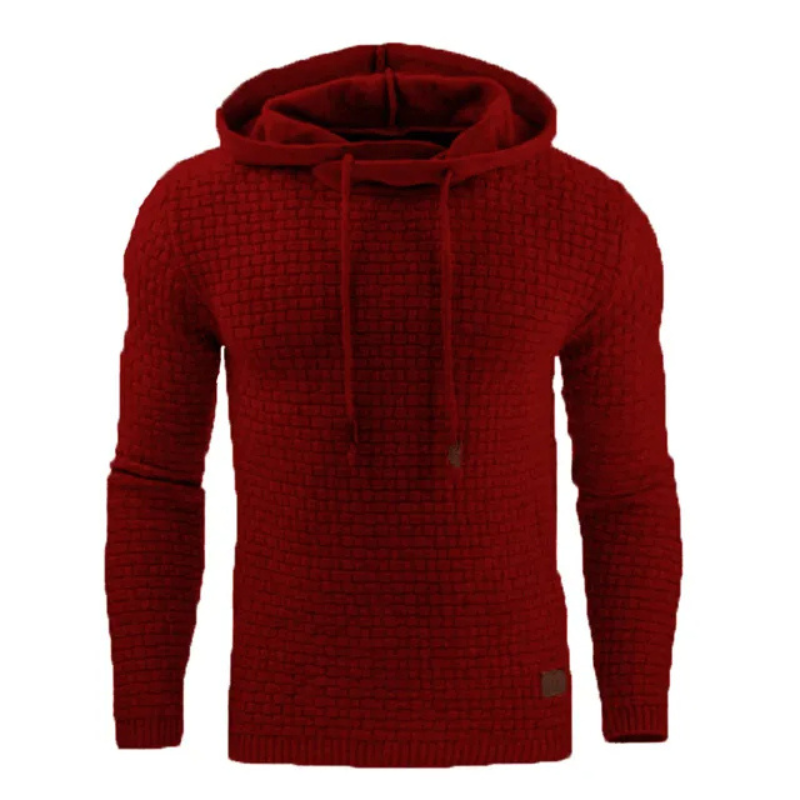 Men's structured knitted jumper with drawstring