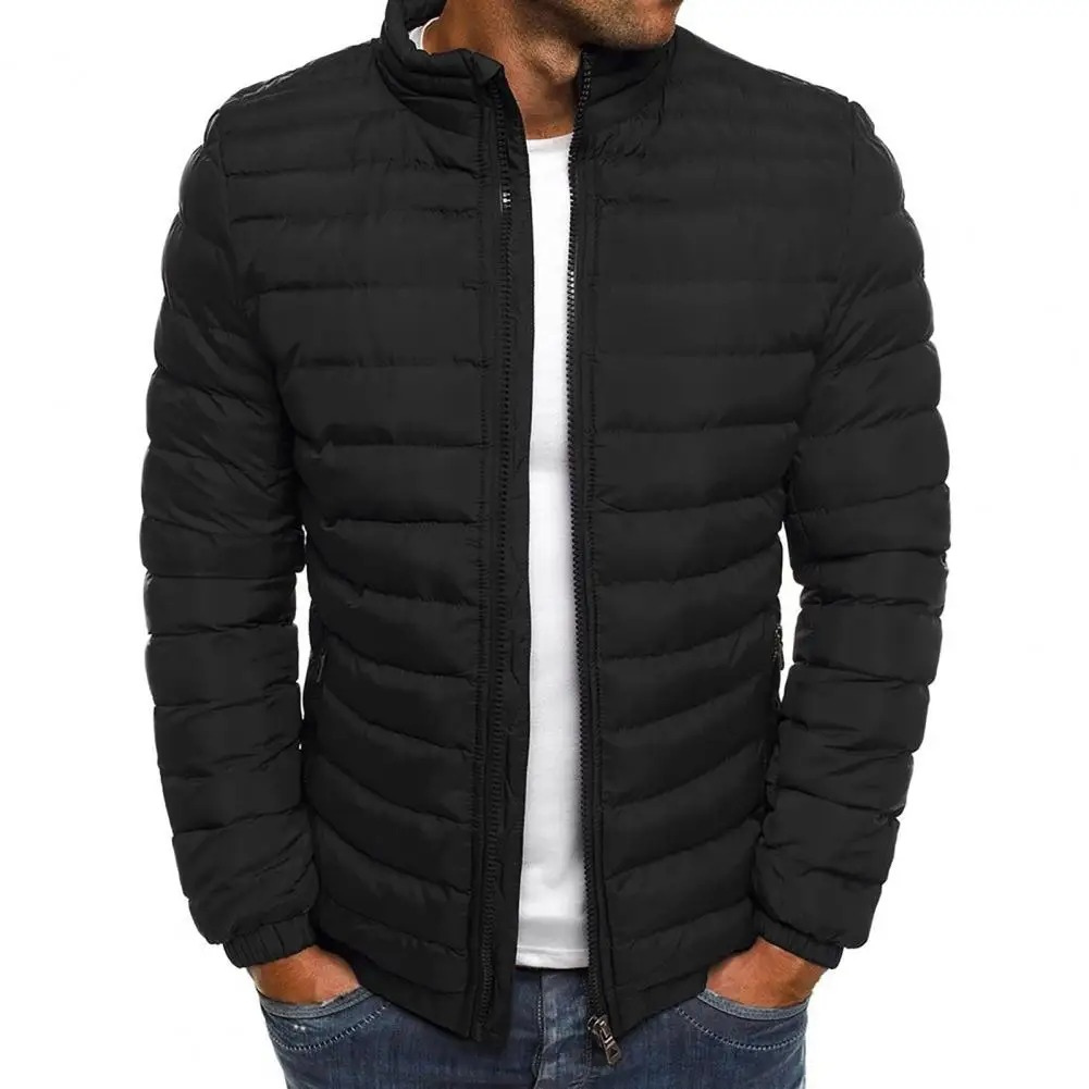 Men's jacket with stand-up collar and front zip