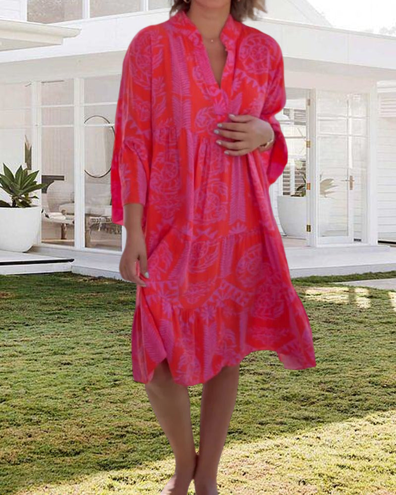 Comfortable Dress With 3/4 Sleeves