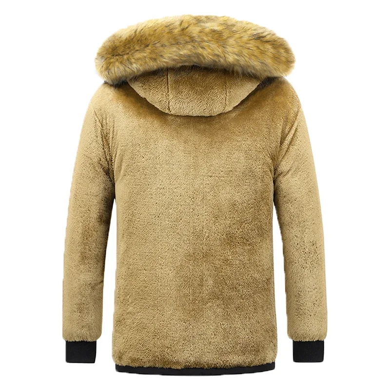 Jacket with fur hood and fleece lining