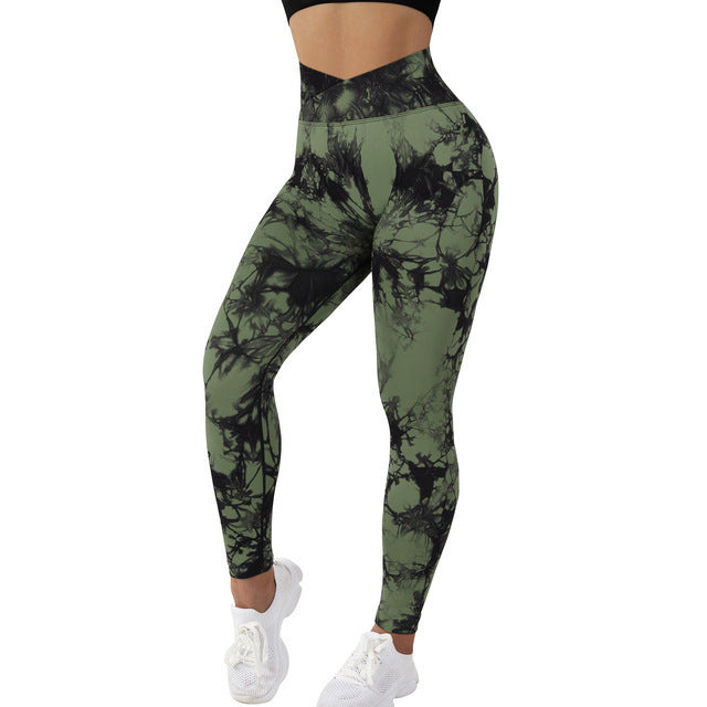 Durable Seamless Tie Dye Leggings Women's Yoga Pants