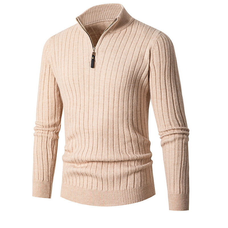 Men - Quarter Zip Jumper - Cozy Knit Fabric - Stylish Casual Sweater for All Occasions