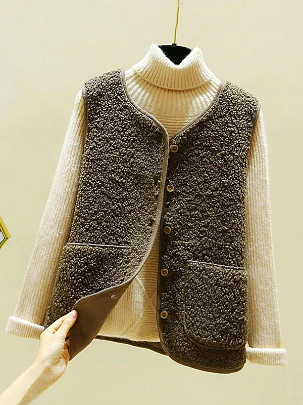 Women - Cardigan - Sleeveless Lambswool - Cozy Layer for Every Occasion